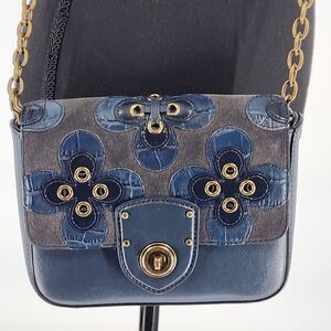 Lauren Ralph Lauren Blue and Gold Crossbody Bag